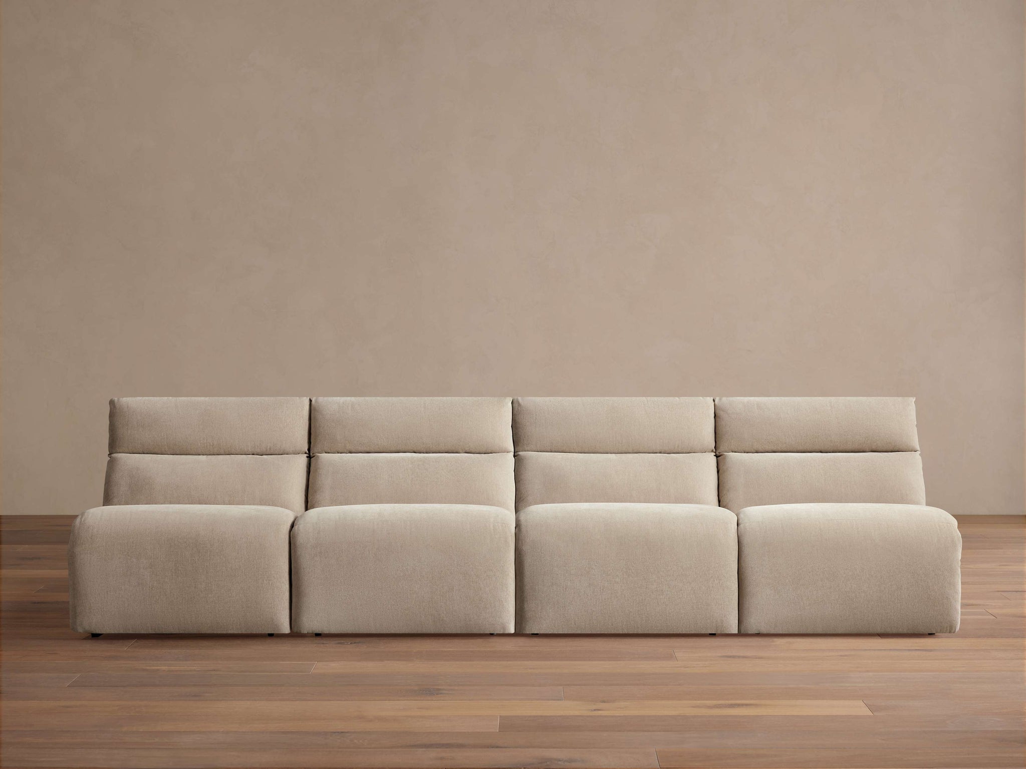 Rowland Tailored Four-Piece Armless Motion Modular Sofa