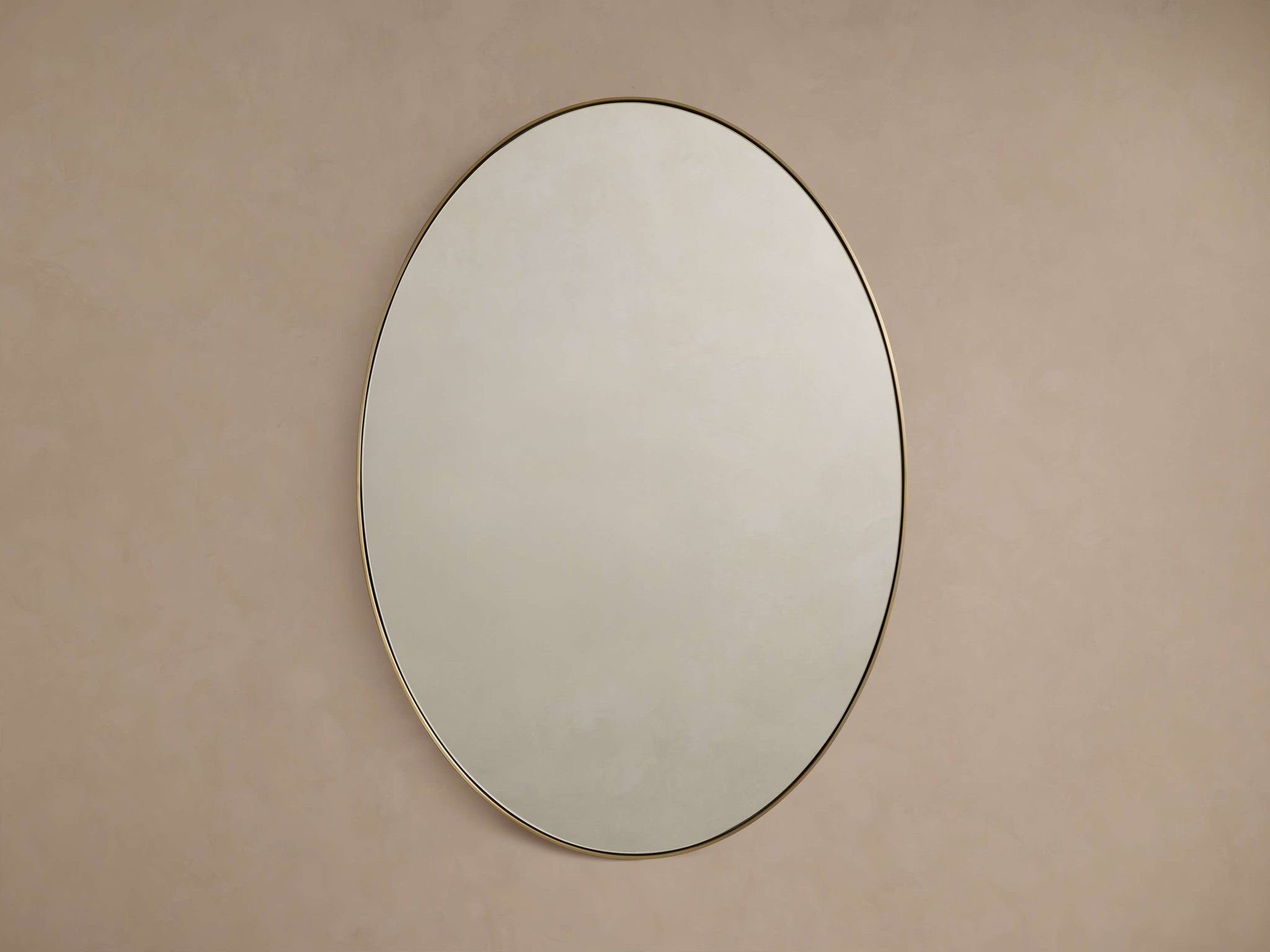 Lira Oval Bath Wall Mirror in Brass