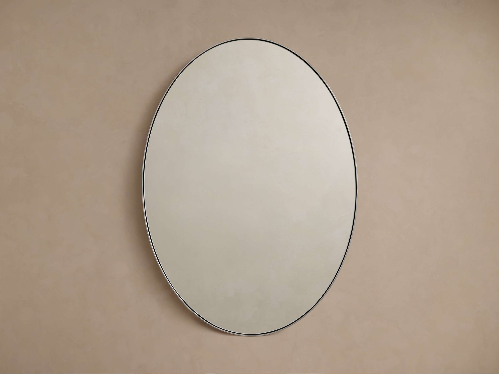 Lira Oval Bath Wall Mirror in Nickel