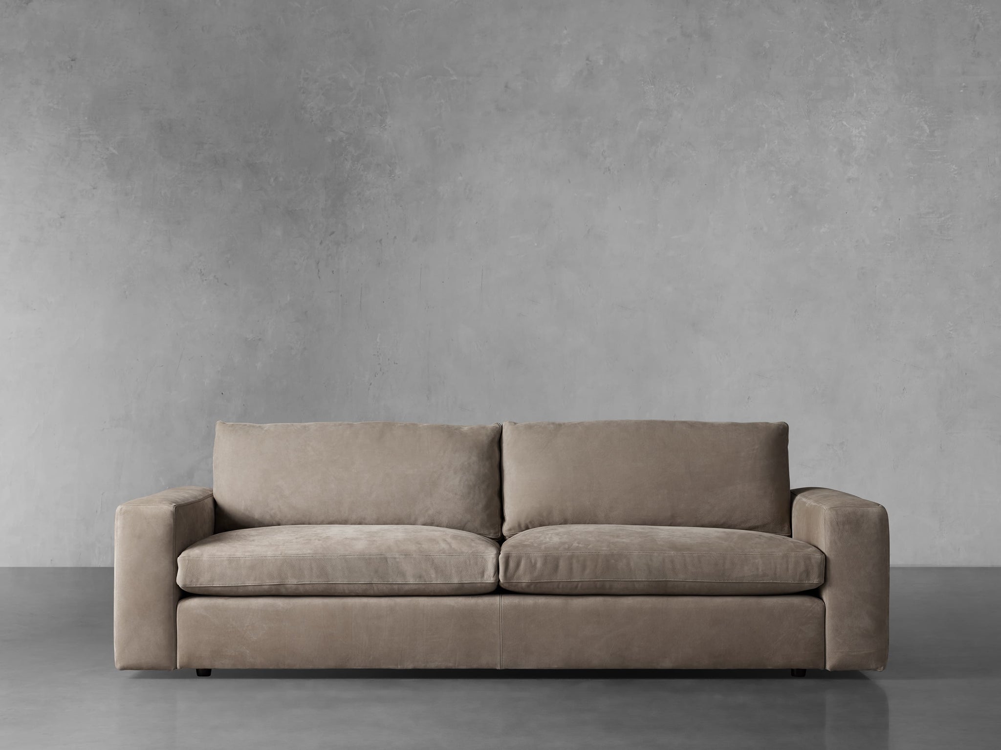Kipton Wide Arm Nubuck Leather Sofa